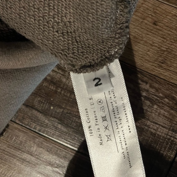 ih nom uh nit Army Green Crew Neck Sweatshirt Terry Lined Side Zip Size Large - Picture 5 of 6